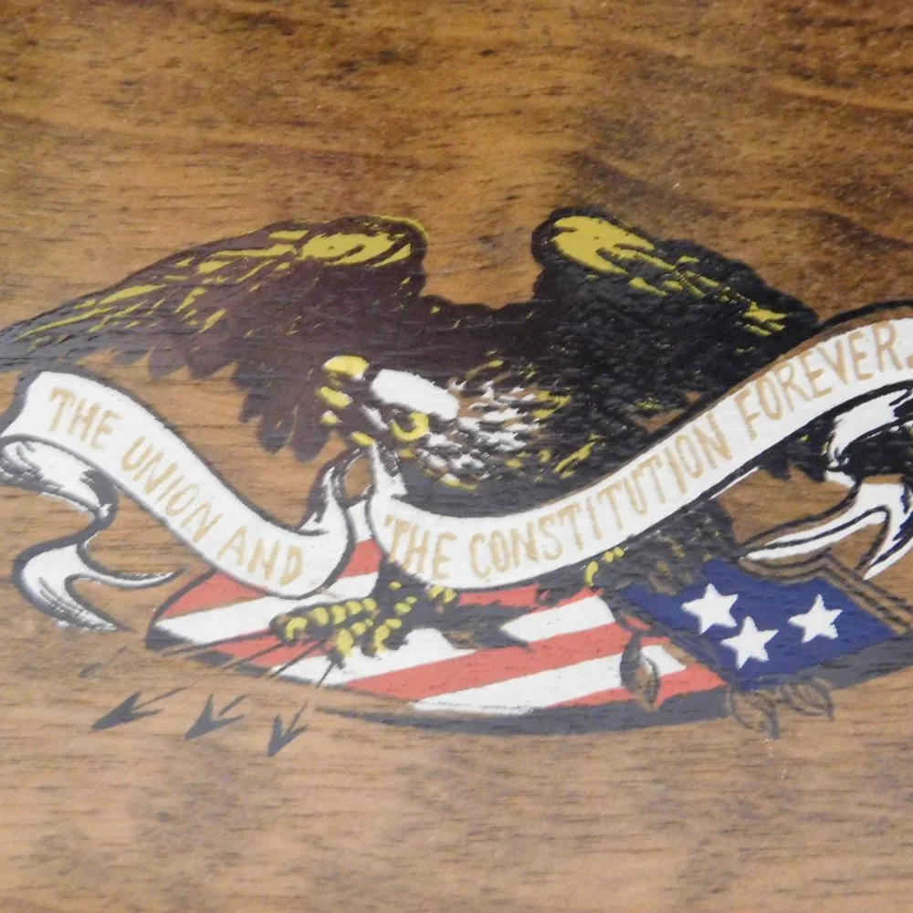 Vintage Patriotic The Union and the Constitution Forever Wood Letter Mail Sorter